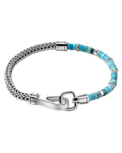 John Hardy Sterling Silver Heishi Treated Turquoise Beaded Flex Bracelet In Multi