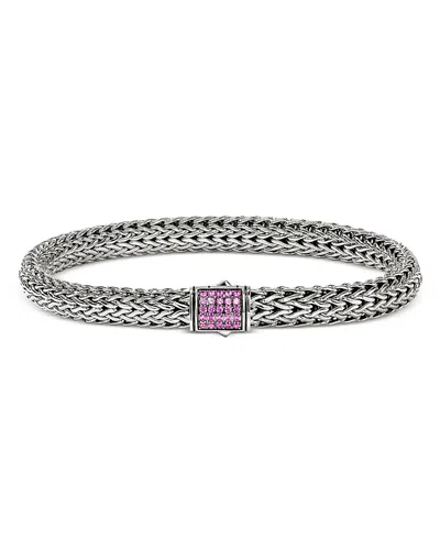 John Hardy Sterling Silver Icon Amethyst Woven Link Bracelet In Gray