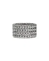 John Hardy Sterling Silver Icon Diamond Multirow Weave Ring In Metallic