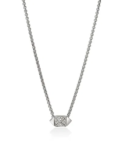 John Hardy Icon Stud Pavé Diamond Pendant Necklace In Metallic