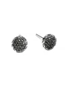 John Hardy Sterling Silver Jh Essentials Black Sapphire Cluster Stud Earrings In Metallic