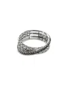John Hardy Sterling Silver Jh Essential Crossover Sapphire Ring In Black/silver