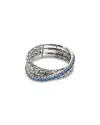 John Hardy Sterling Silver Jh Essential Crossover Diamond Ring In Blue/silver
