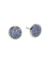 John Hardy Sterling Silver Classic Chain Blue Sapphire Stud Earrings In Blue/silver