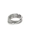 John Hardy Jh Essentials Sterling Silver Crossover Ring In Silver