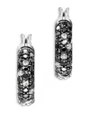 John Hardy Jh Essentials Diamond Hoop Earrings In Black/silver