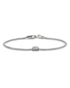 John Hardy Sterling Silver Jh Essentials Diamond Pave Disc Chain Bracelet In Silver