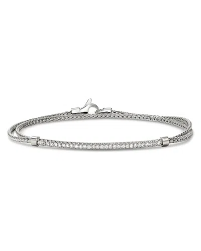 John Hardy Sterling Silver Jh Essentials Diamond Pave Wrap Bracelet