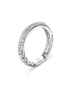 John Hardy Sterling Silver Jh Essentials Pave Diamond Band Ring, 0.60 Ct. T. W. In Silver