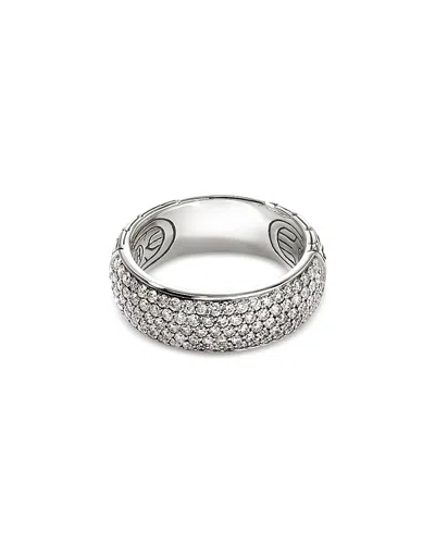 JOHN HARDY STERLING SILVER JH ESSENTIALS PAVE DIAMOND BAND RING, 1.07 TCW