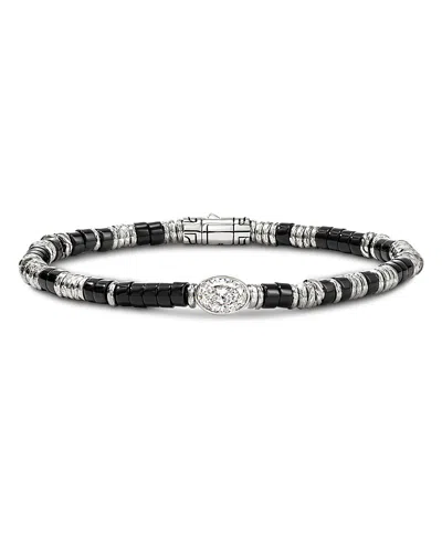 John Hardy Jh Lovestruck™ Heishi Bracelet, Sterling Silver, Hardstones, Diamond, 1.0tcw In Brown