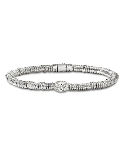 John Hardy Sterling Silver Jh Lovestruck Lab Grown Diamond Solitaire Heishi Bead Bracelet