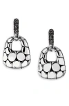 John Hardy Sterling Silver Kali Lava Door Knocker Earrings In Black