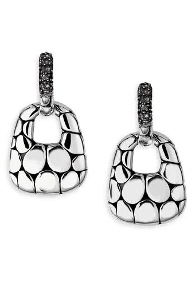 John Hardy Sterling Silver Kali Lava Door Knocker Earrings In Metallic