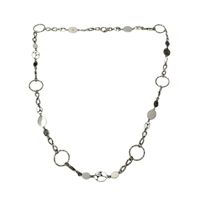Pre-owned John Hardy Sterling Silver Kali Menari Mixed Station Necklace In Multi