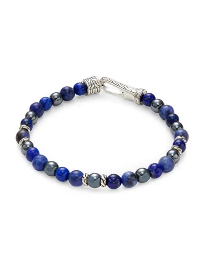 John Hardy Sterling Silver, Lapis Lazuli, Sodalite & Hematite Beaded Bracelet