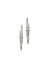 John Hardy Sterling Silver Large Spear Diamond Hoop Earrings In Silver