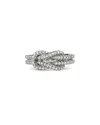 John Hardy Sterling Silver Love Knot Diamond Ring In Silver