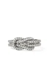 John Hardy Sterling Silver Love Knot Diamond Ring In Silver