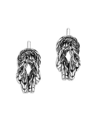 John Hardy Sterling Silver Love Knot Hoop Earrings In Metallic