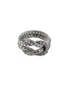 John Hardy Sterling Silver Love Knot Weave Ring In Metallic