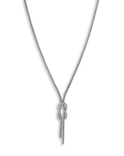 John Hardy Sterling Silver Love Knot Woven Chain Lariat Necklace, 16-18