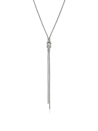 John Hardy Sterling Silver Love Knot Y Diamond Necklace
