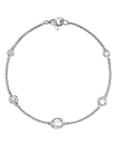 John Hardy Sterling Silver Lovestruck Lab Grown Diamond Bezel Station Chain Bracelet In Metallic