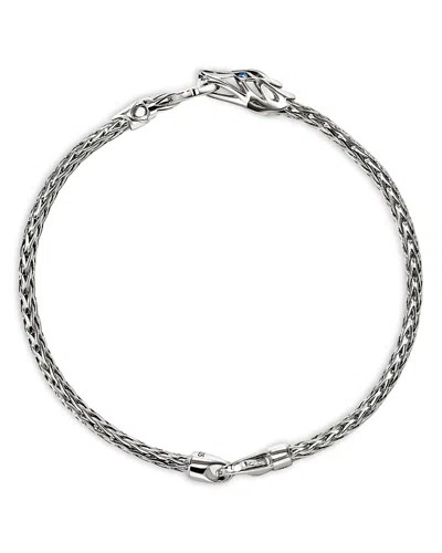 John Hardy Sterling Silver Naga Blue & Black Sapphire Dragon Chain Bracelet In Metallic