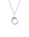John Hardy Sterling Silver Naga Blue Sapphire Necklace In Metallic