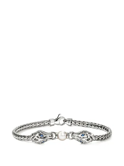 John Hardy Sterling Silver Naga Pearl And Blue Sapphire Bracelet In Gray