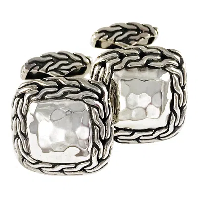 Pre-owned John Hardy Sterling Silver Palu Collection Cufflinks, 12.5mm, 1990s In Multi