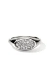 John Hardy Sterling Silver Pebble Diamond Ring In Silver