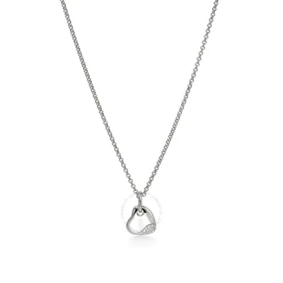 JOHN HARDY JOHN HARDY STERLING SILVER PEBBLE SMALL HEART PAVE DIAMOND NECKLACE - NBP986732DIX16-18