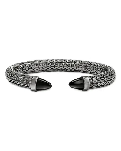 John Hardy Sterling Silver Spear Black Onyx Cuff Bracelet In Metallic