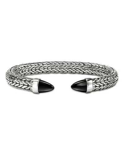 John Hardy Sterling Silver Spear Black Onyx Cuff Bracelet In Silver/black Onyx