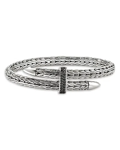 John Hardy Sterling Silver Spear Black Sapphire Flex Bracelet In Metallic