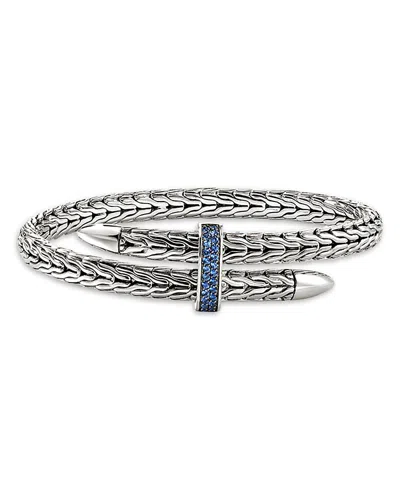 JOHN HARDY STERLING SILVER SPEAR BLUE SAPPHIRE FLEX BRACELET