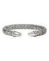 John Hardy Sterling Silver Spear Diamond Pave Flex Cuff Bracelet In Silver