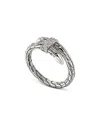 John Hardy Sterling Silver Spear Diamond Coil Ring In Silver