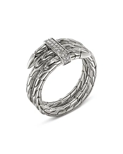 John Hardy Sterling Silver Spear Diamond Coil Ring In Neutral
