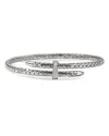 John Hardy Sterling Silver Classic Chain Diamond Pave Bypass Cuff Bracelet In Silver