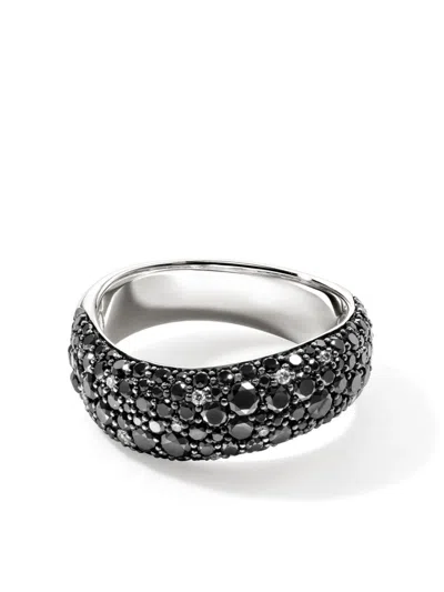John Hardy Sterling Silver Surf Diamond Ring