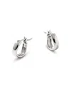 John Hardy Sterling Silver Surf Huggie Hoop Earrings In Metallic