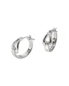 John Hardy Sterling Silver Surf Polished Hoop Earrings In Metallic