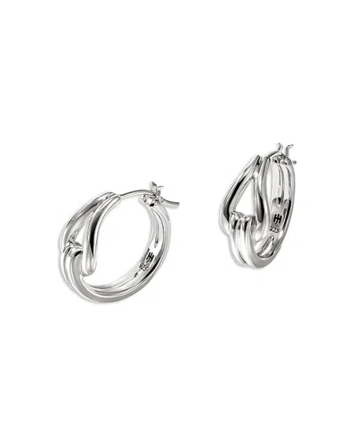 JOHN HARDY STERLING SILVER SURF POLISHED HOOP EARRINGS