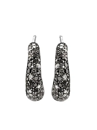John Hardy Surf J Diamond Hoop Earrings In Sterling Silver