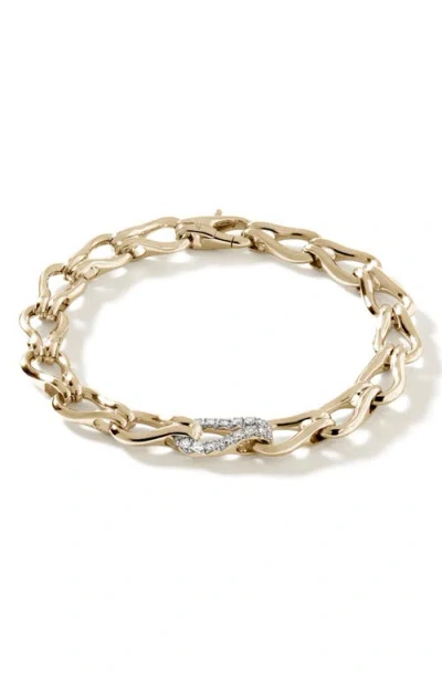 John Hardy Surf Bracelet, Diamonds, 8.5mm In Gold