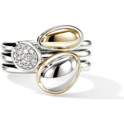 John Hardy Surf Pebble Set Of 3 Stacking Rings In Neutral