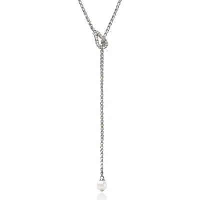 John Hardy Surf Silver & Diamond Necklace In Metallic
